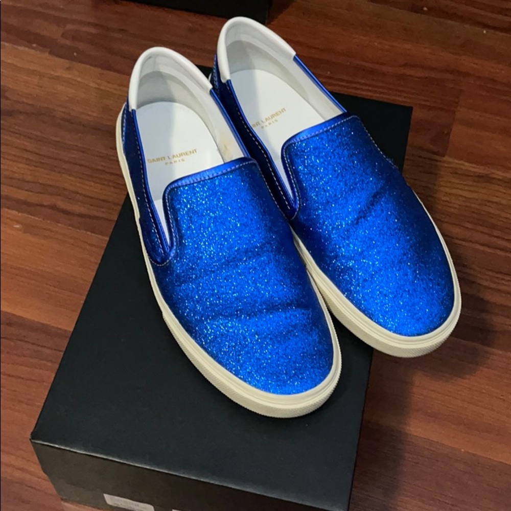 Men’s Saint Laurent Slip On Sparkly Sneakers.